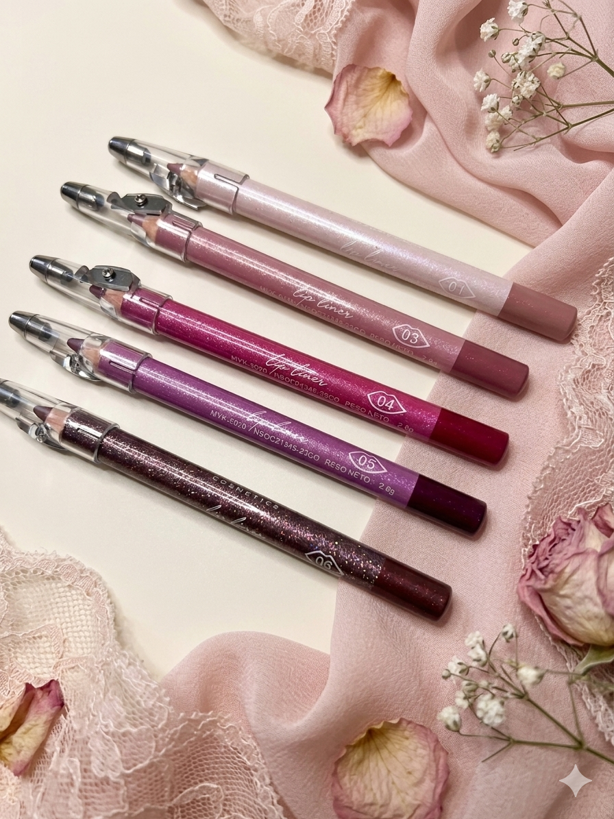 Delineadores de Labios + Sacapuntas Myk Cosmetics