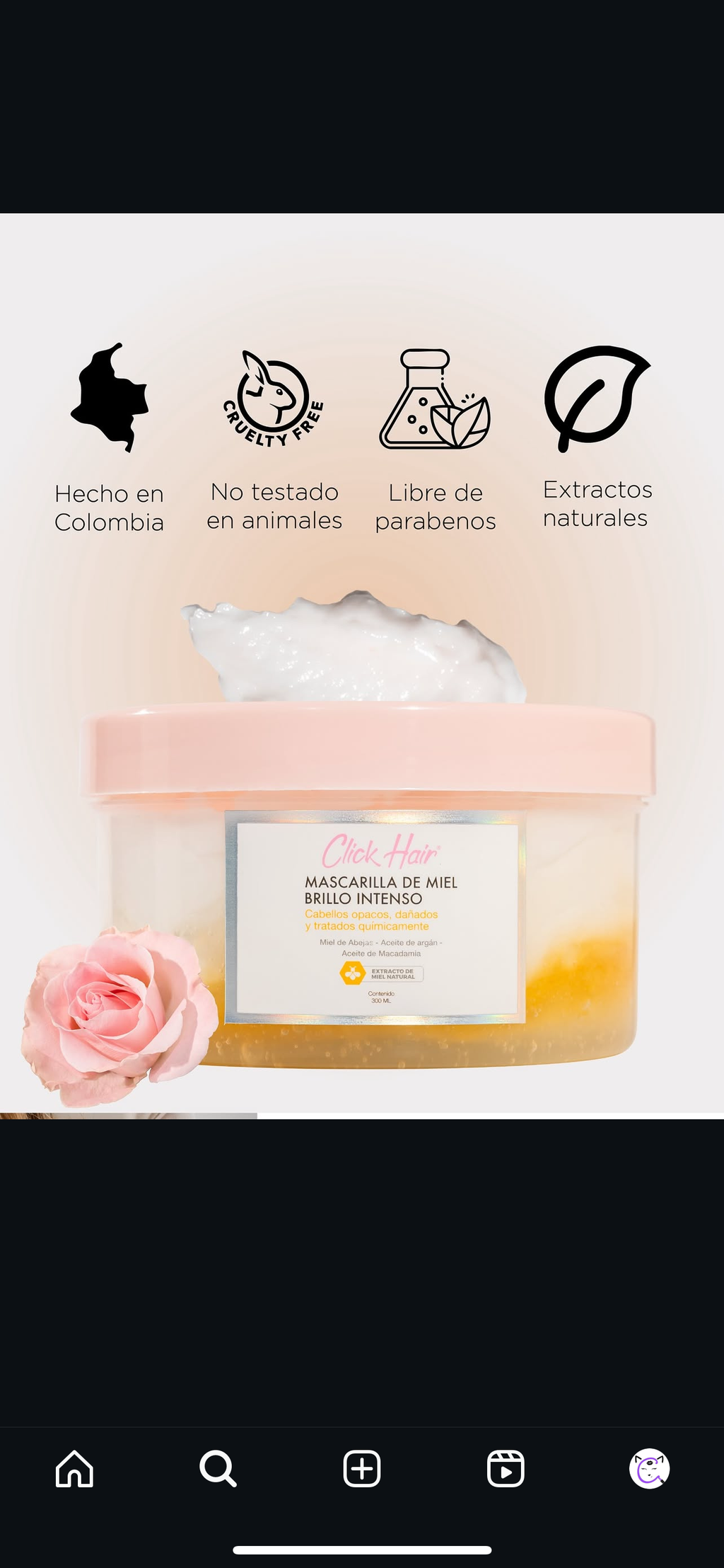 Mascarilla de Miel Brillo Intenso Click Hair