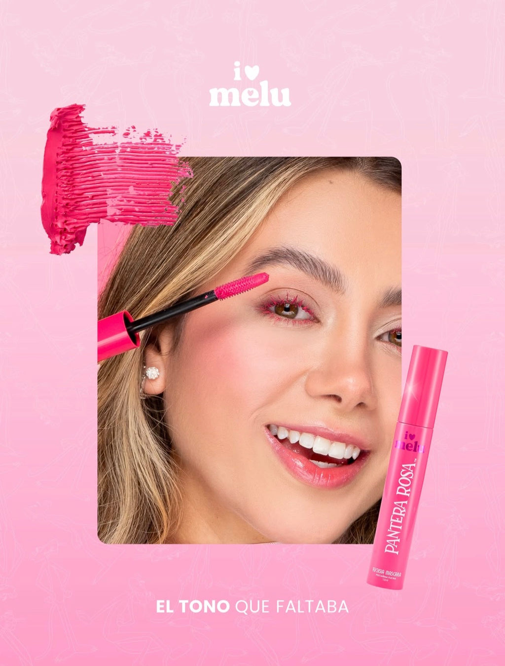Máscara de pestañas Rosada Pantera Rosa by Melu
