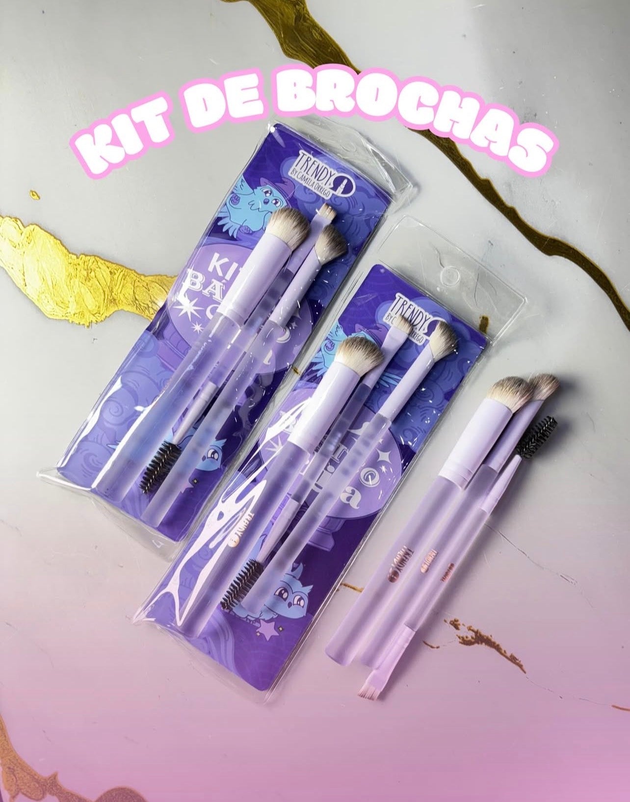Kit de brochas básico Lila by Trendy