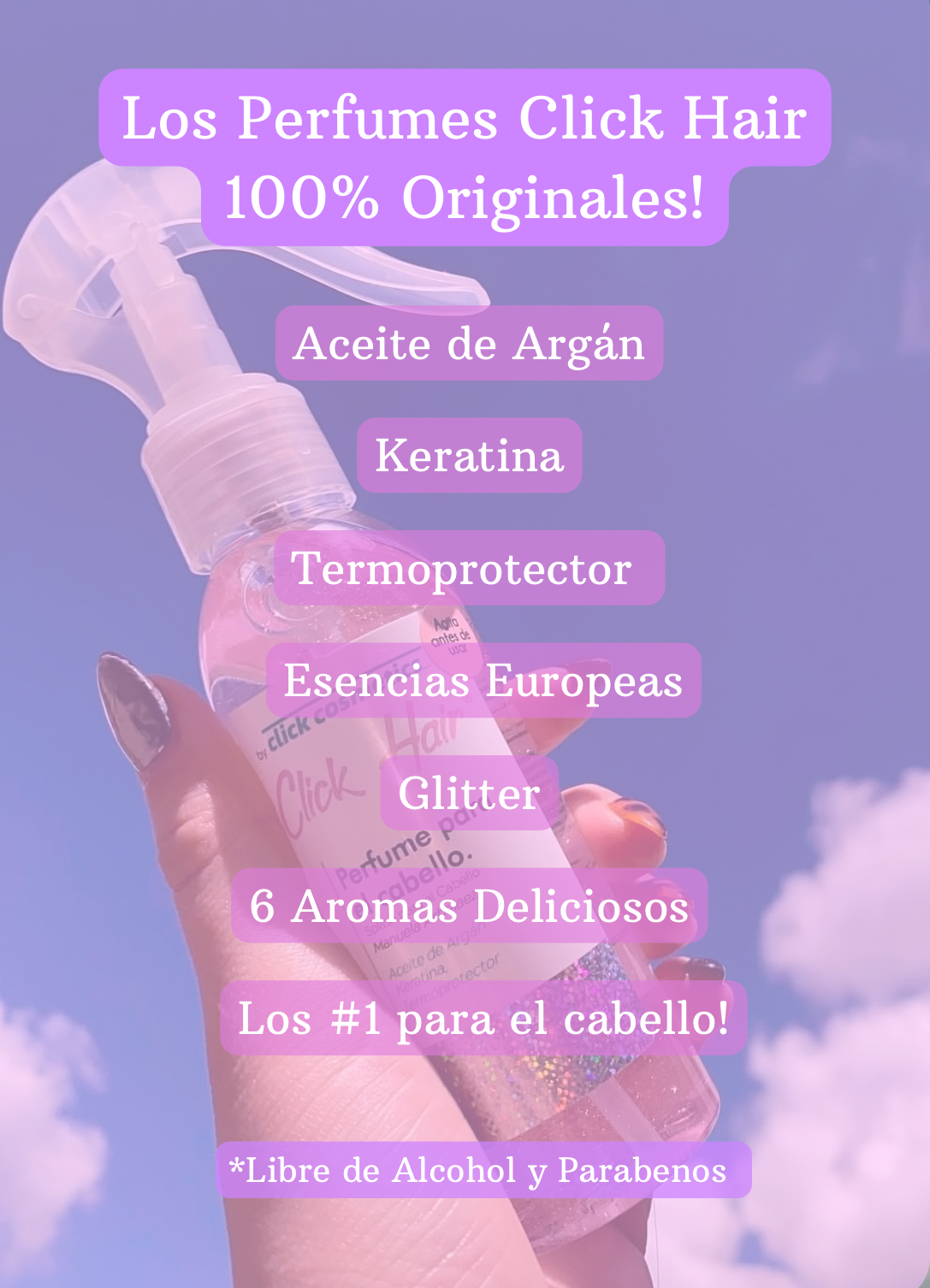 Perfume para el cabello MORADO