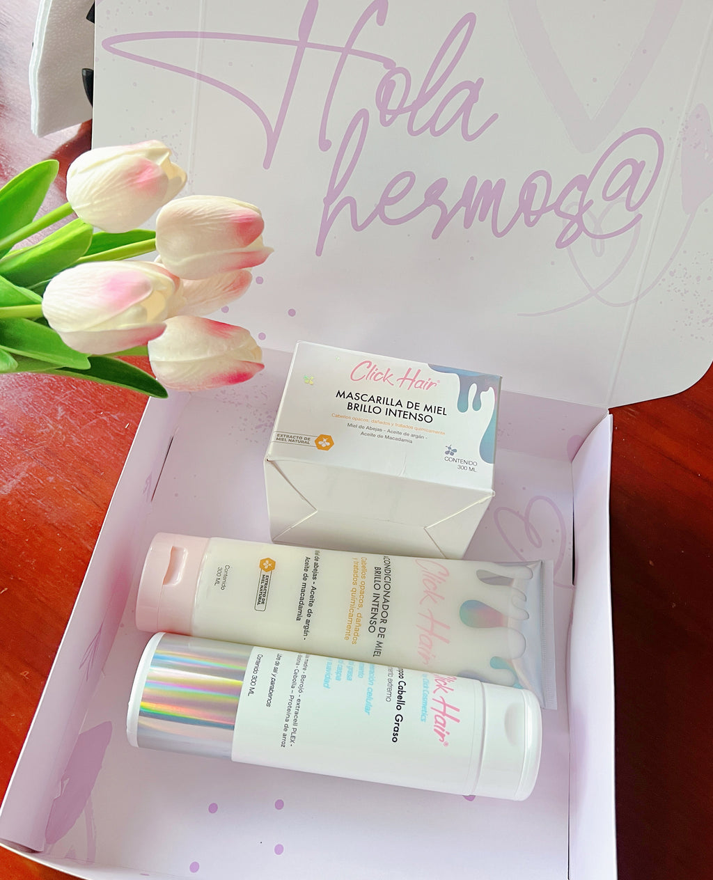 Kit crecimiento y brillo ✨ Shampoo, acondicionador y mascarilla click