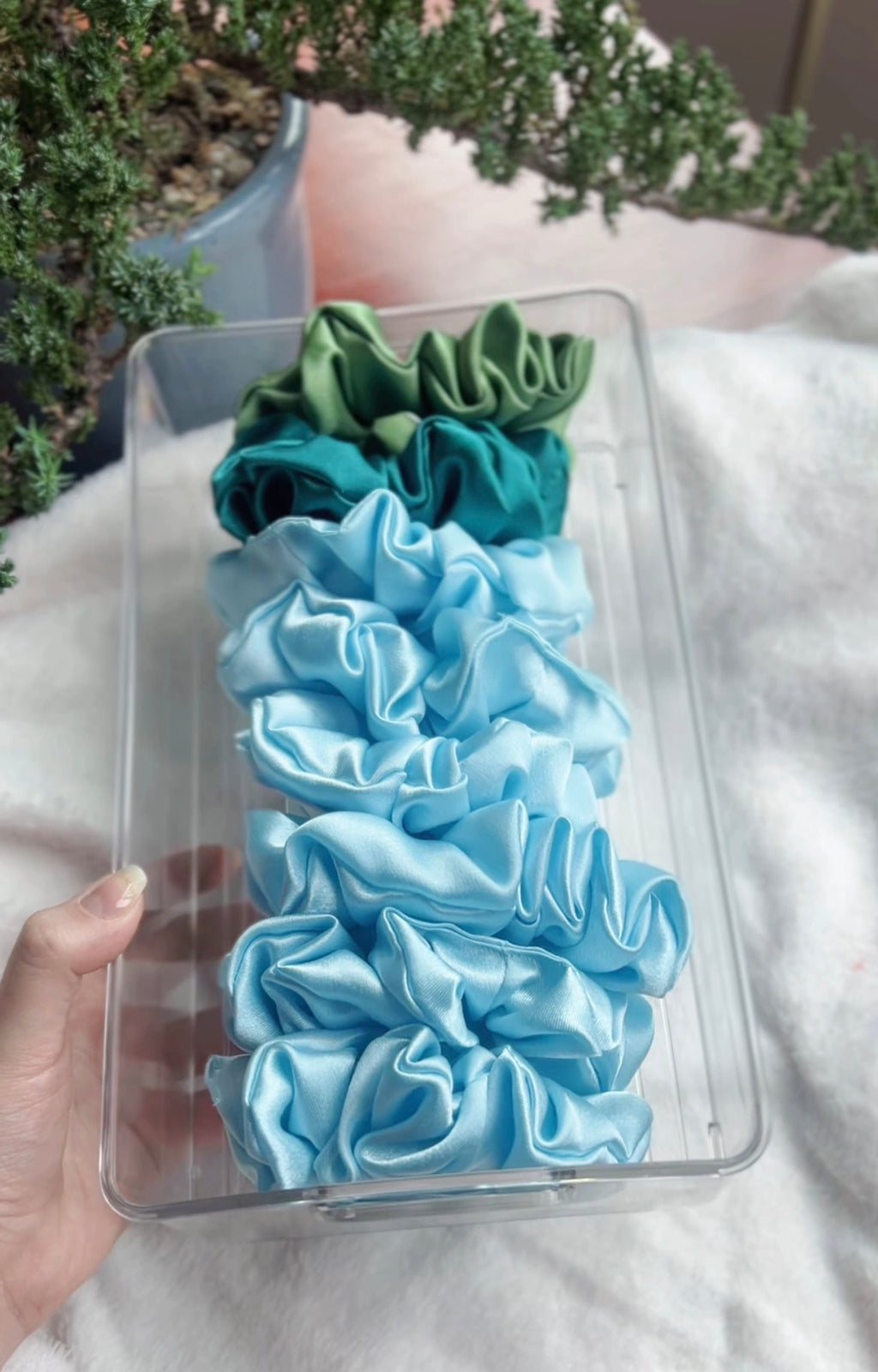 Scrunchies de Satín 🎀🤍✨
