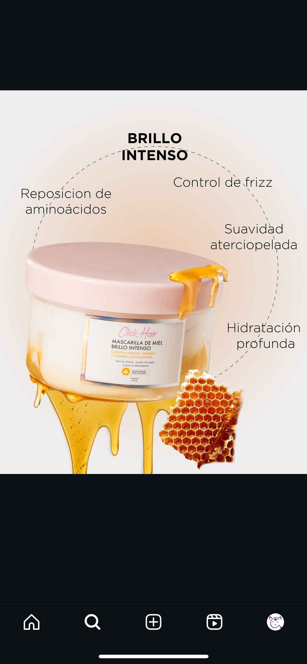 Mascarilla de Miel Brillo Intenso Click Hair