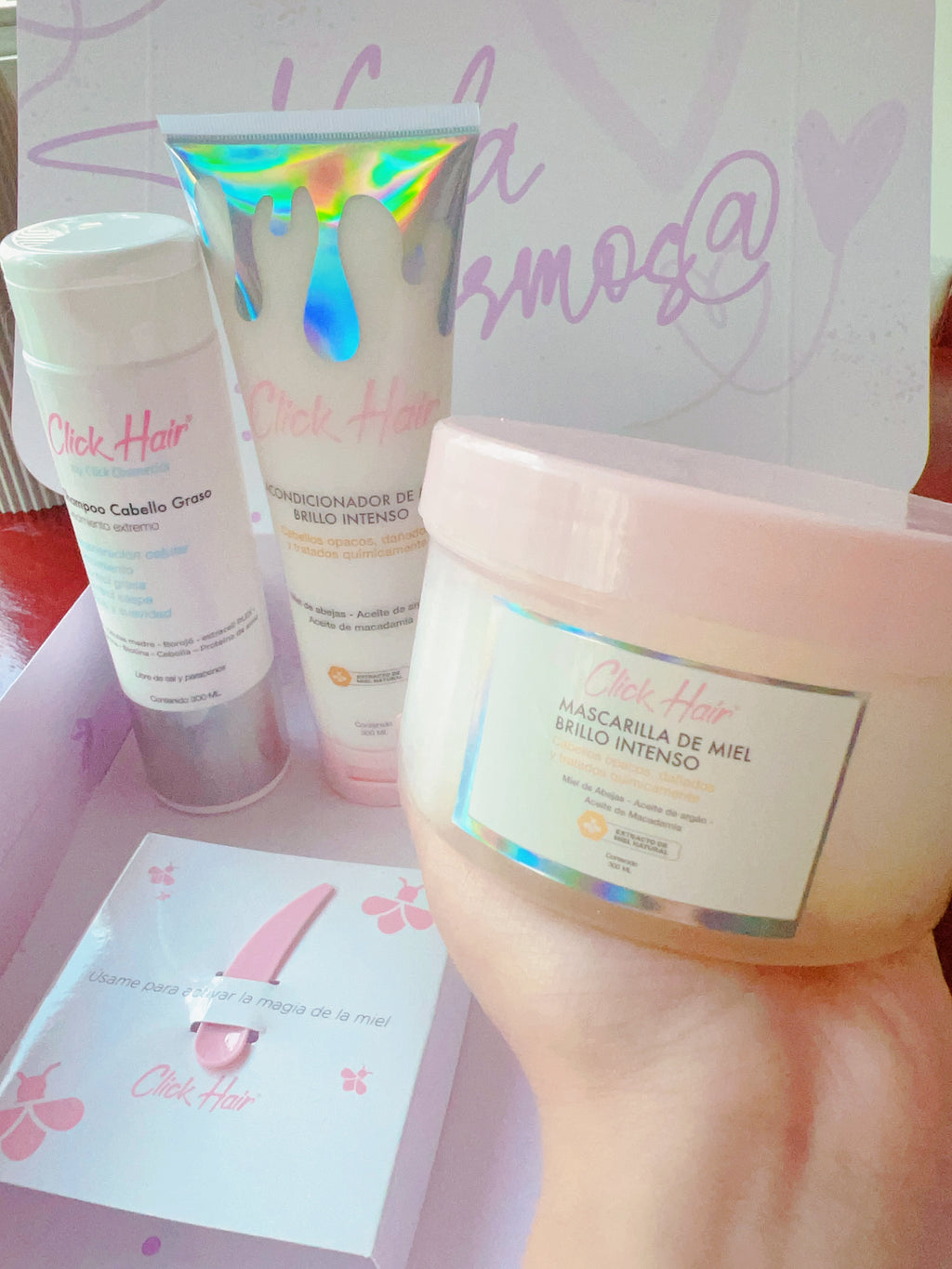 Kit crecimiento y brillo ✨ Shampoo, acondicionador y mascarilla click