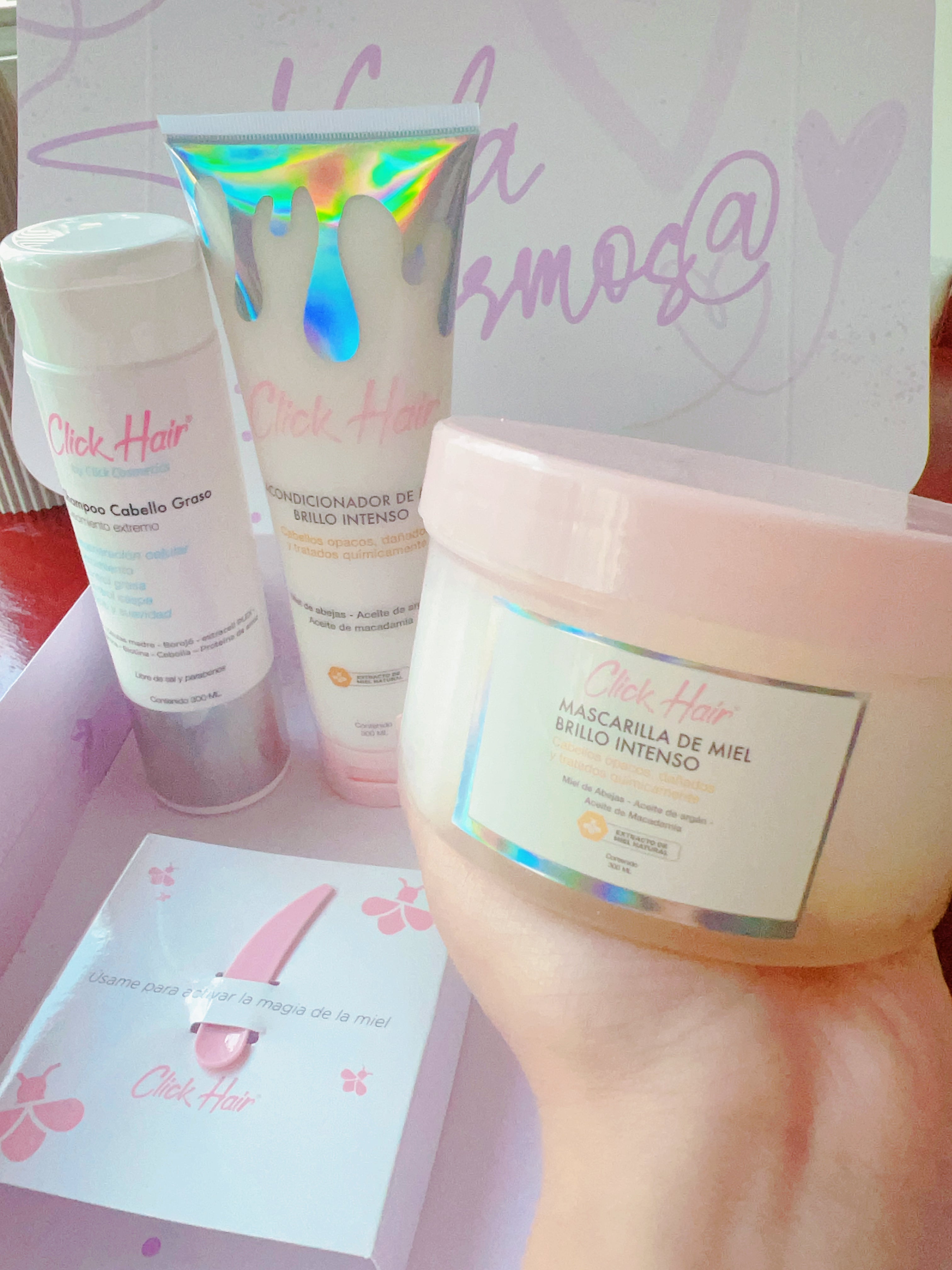 Kit crecimiento y brillo ✨ Shampoo, acondicionador y mascarilla click