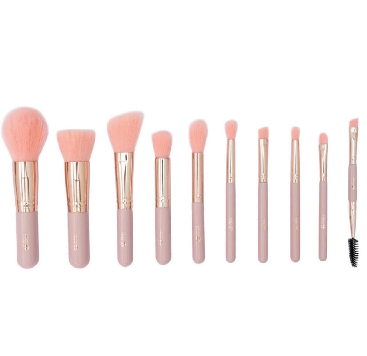 Mini Brochas Rosa palo Trendy 💗con cosmetiquera animal print