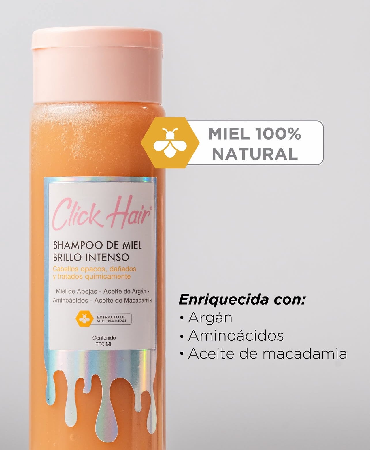 Shampoo de Miel Brillo Intenso Click Hair