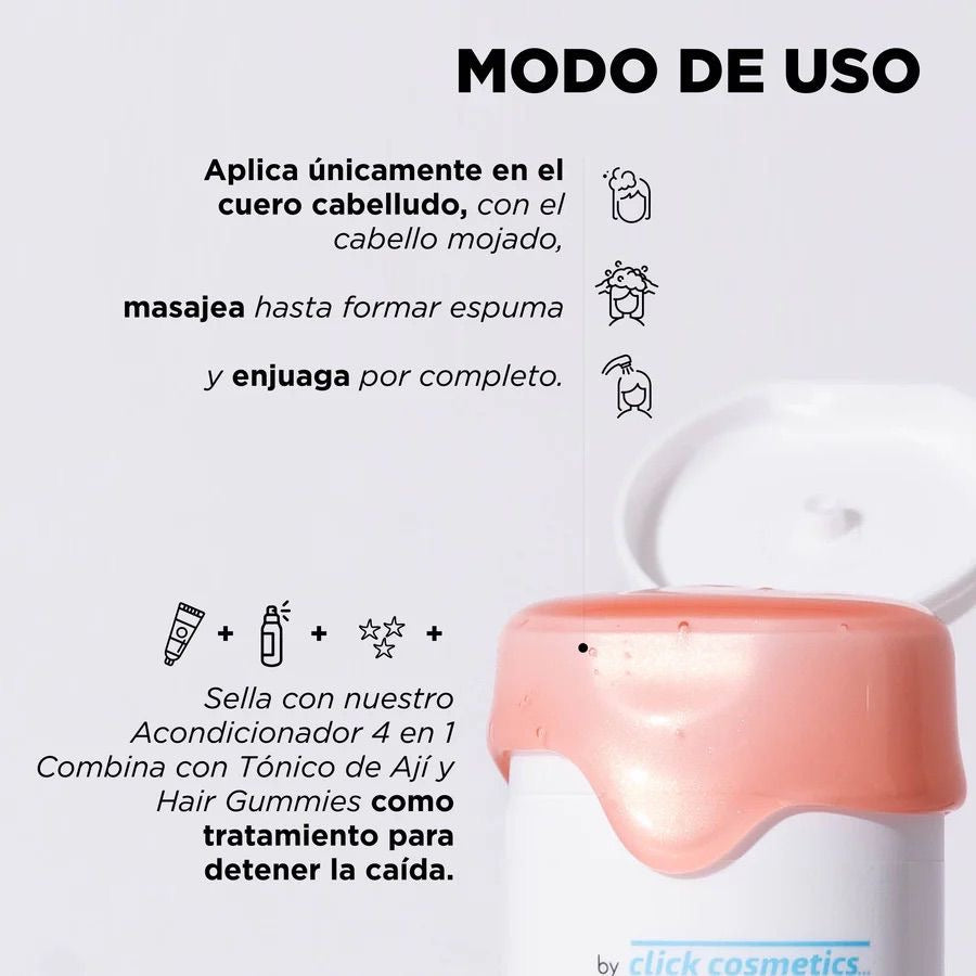 Shampoo de Ají para Crecimiento Extremo Click Hair
