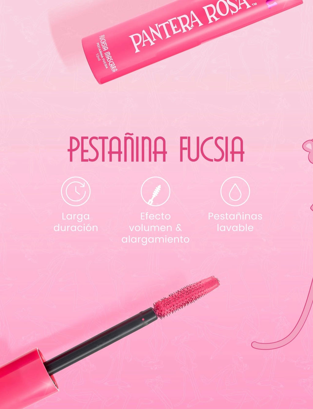 Máscara de pestañas Rosada Pantera Rosa by Melu