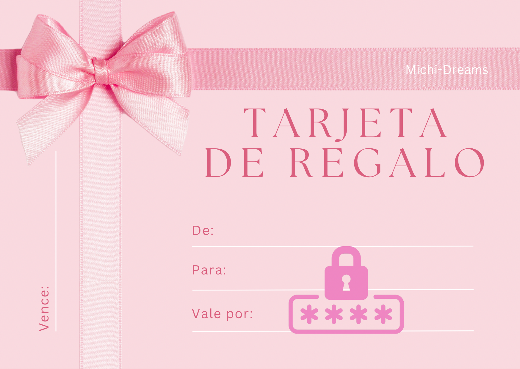 Tarjeta de Regalo Michi Dreams💕