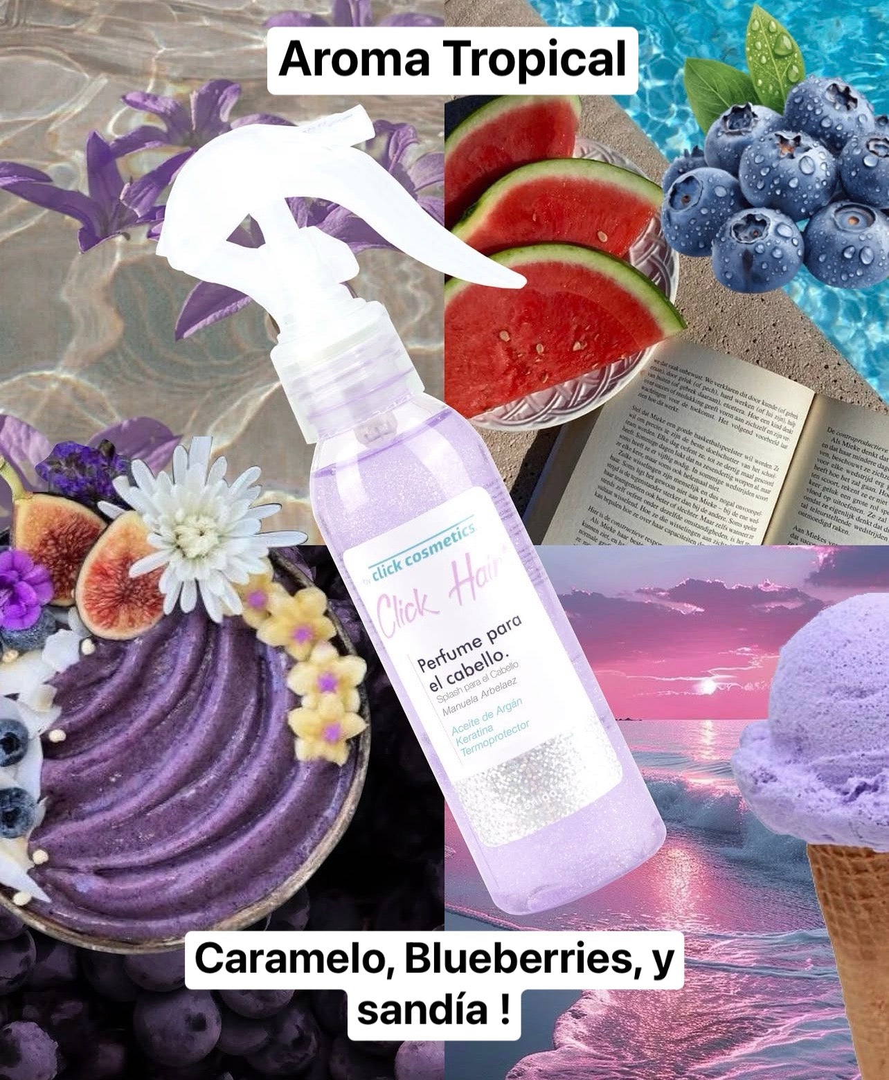 Perfume para el cabello MORADO